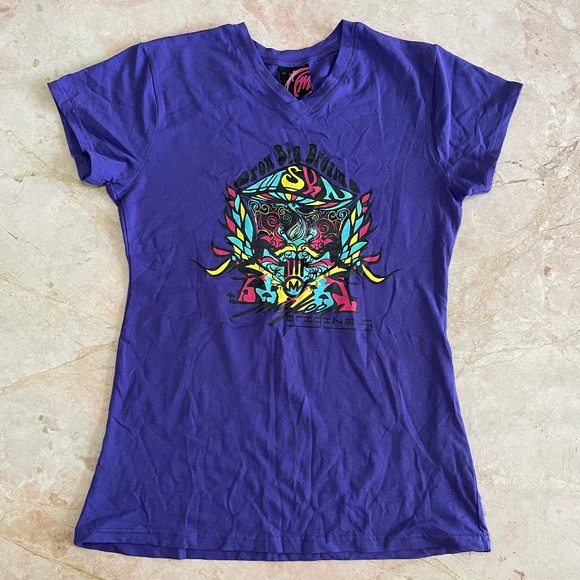 Miskeen Originals Mushroom Art Print V-Neck Tee - Picture 1 of 5